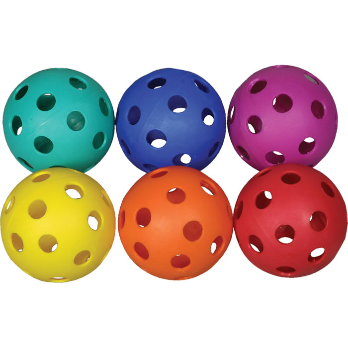 Softball Coloured Plastic Scoop Balls (Set of 6)