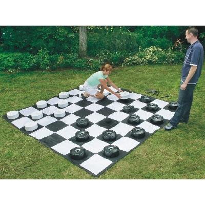 Giant Checkers Set With Mat