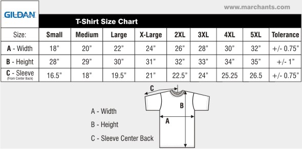 Gildan 5000 Size Chart